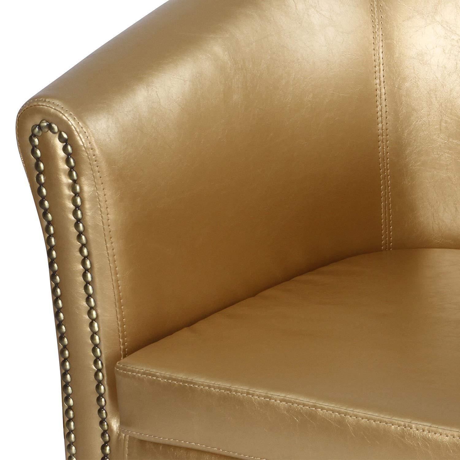 Kakovosten Chesterfield fotelj iz umetnega usnja s taborejem nizka cena
